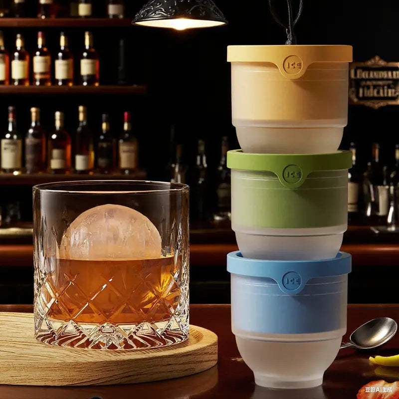 Crystal Clear Ice Ball Mold – Premium Silicone Ice Sphere Maker for Whiskey, Bourbon & Cocktails