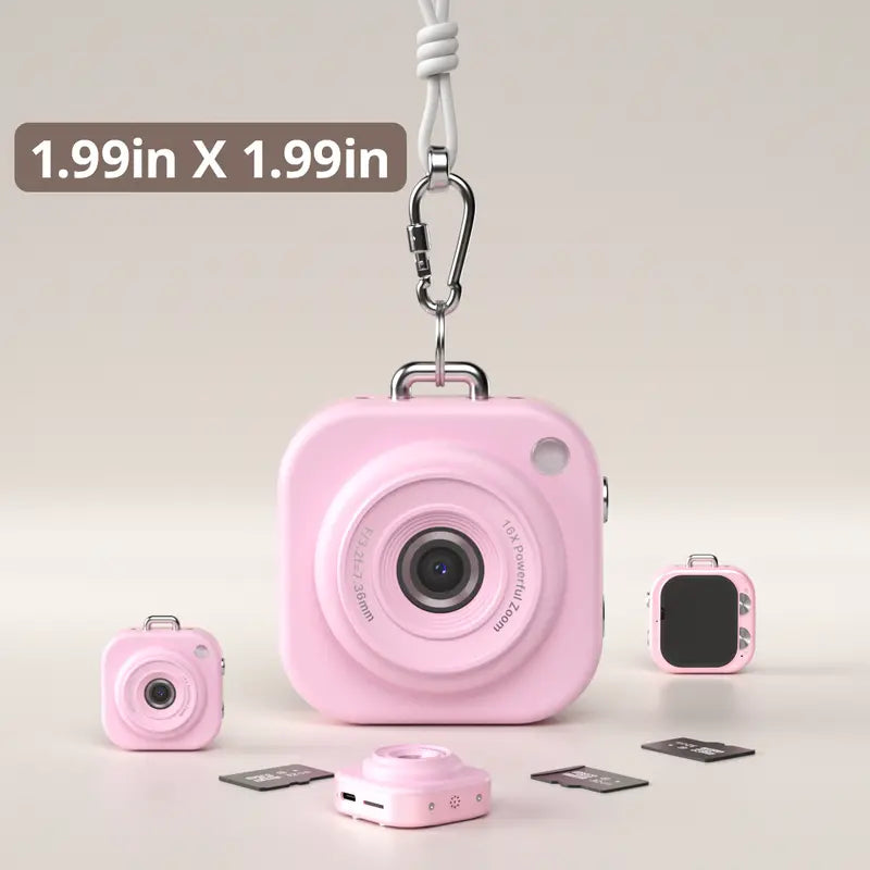 Mini Digital Camera 1080P – Retro Pocket Camera with 32GB SD Card, 1.45" Screen & Keychain Clip