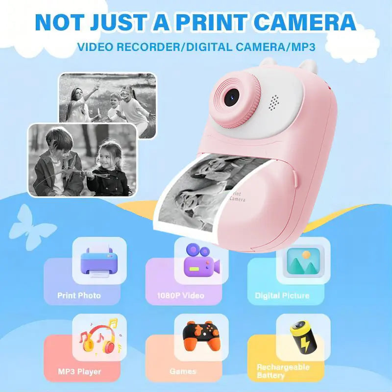 Kids Instant Print Camera – 1080P Printable Camera for Boys & Girls Ages 3–12
