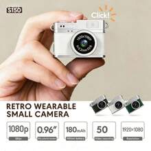 S150 Mini Retro Digital Camera – 1080P Pocket Camera with IPS Screen, LED Flash & Lanyard