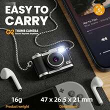S150 Mini Retro Digital Camera – 1080P Pocket Camera with IPS Screen, LED Flash & Lanyard
