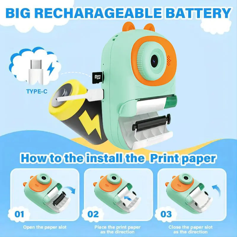 Kids Instant Print Camera – 1080P Printable Camera for Boys & Girls Ages 3–12
