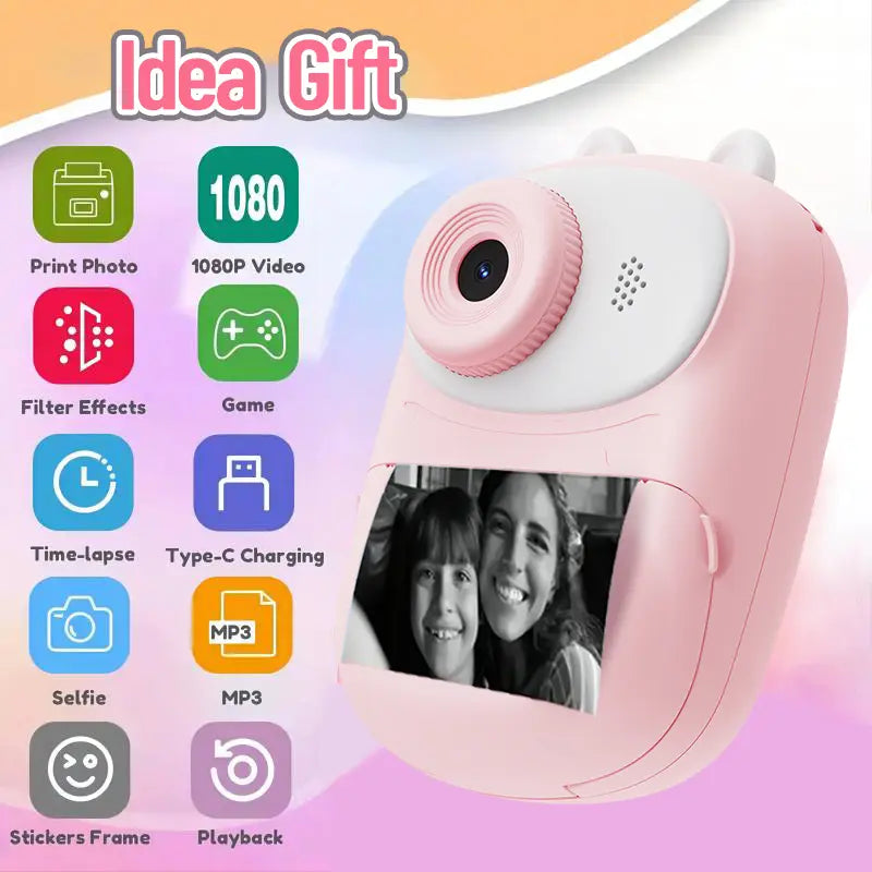 Kids Instant Print Camera – 1080P Printable Camera for Boys & Girls Ages 3–12