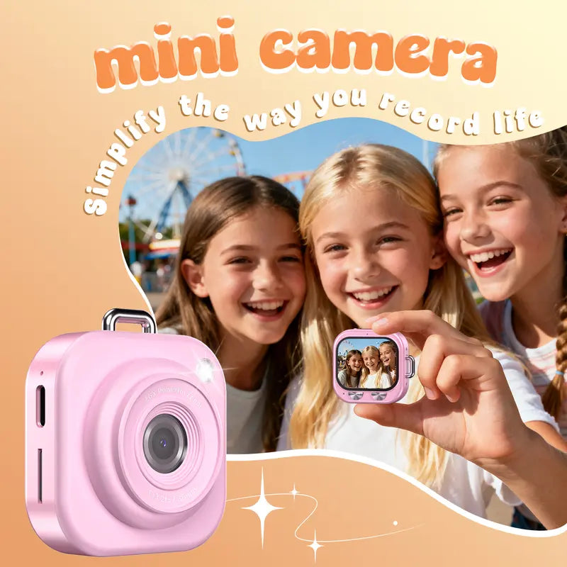 Mini Digital Camera 1080P – Retro Pocket Camera with 32GB SD Card, 1.45" Screen & Keychain Clip