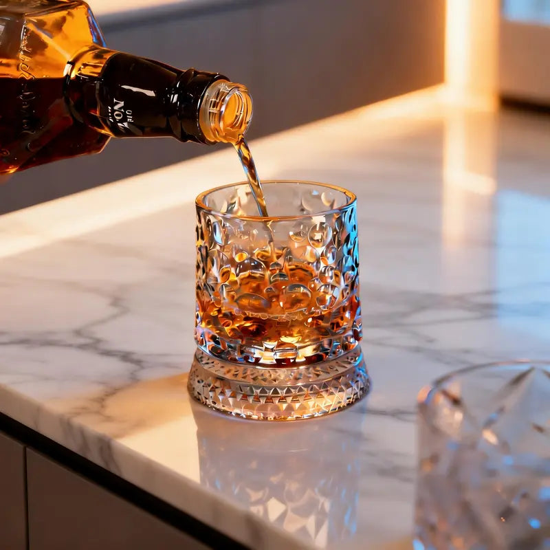 360° Rotating Crystal Glass – The Ultimate Whiskey Lover's Gift